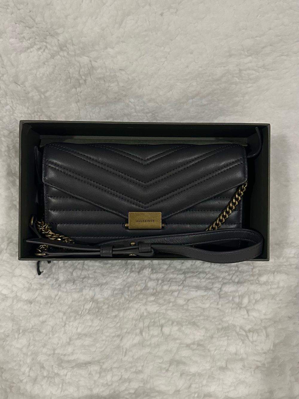 ALLSAINTS Justine Quilted Chain Clutch/ Crossbody *NWT*